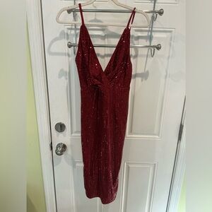 SHEIN Red Sequin Dress